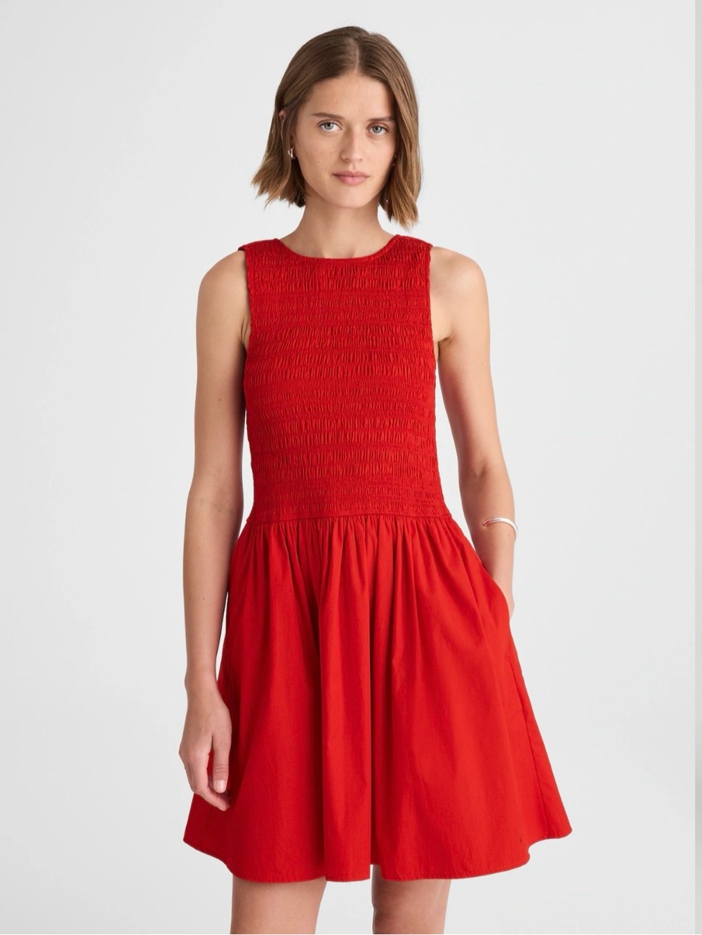 Madewell Women’s Melody Scoopback Smocked Mini Dress Large